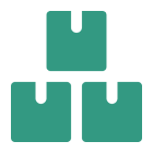 Teal shipping boxes symbol