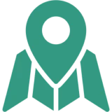 Simple location pin and map illustration